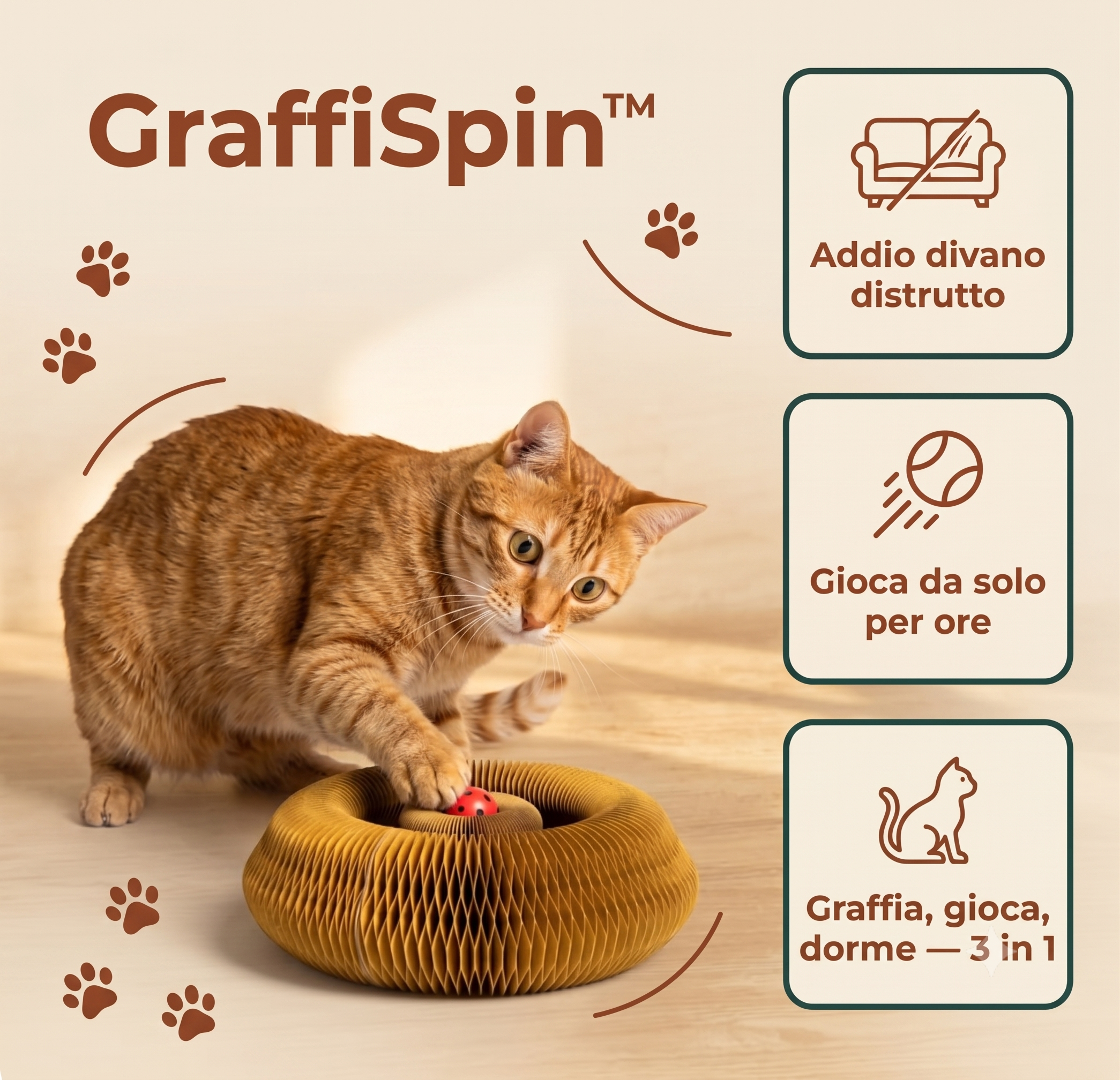 Graffia, Gioca, Dorme - Tutto in Uno di Tender Paws